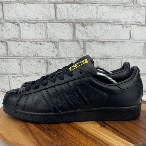 Adidas Pharrell Williams SuperStar Todd James Mens 12 Shell Black Leather Shoes - Picture 2 of 11